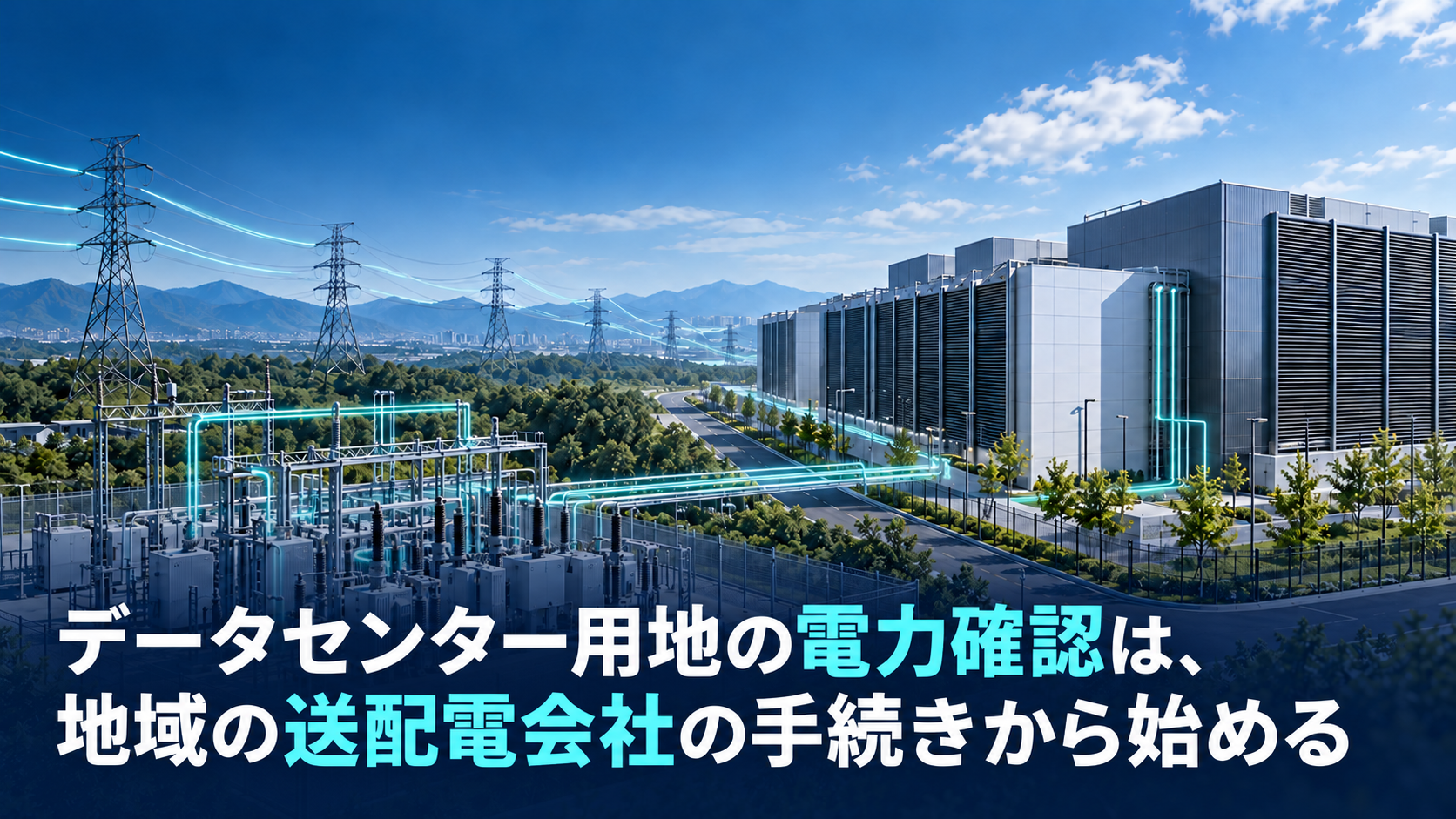 データセンター用地の電力確認は、地域の送配電会社の手続きから始める