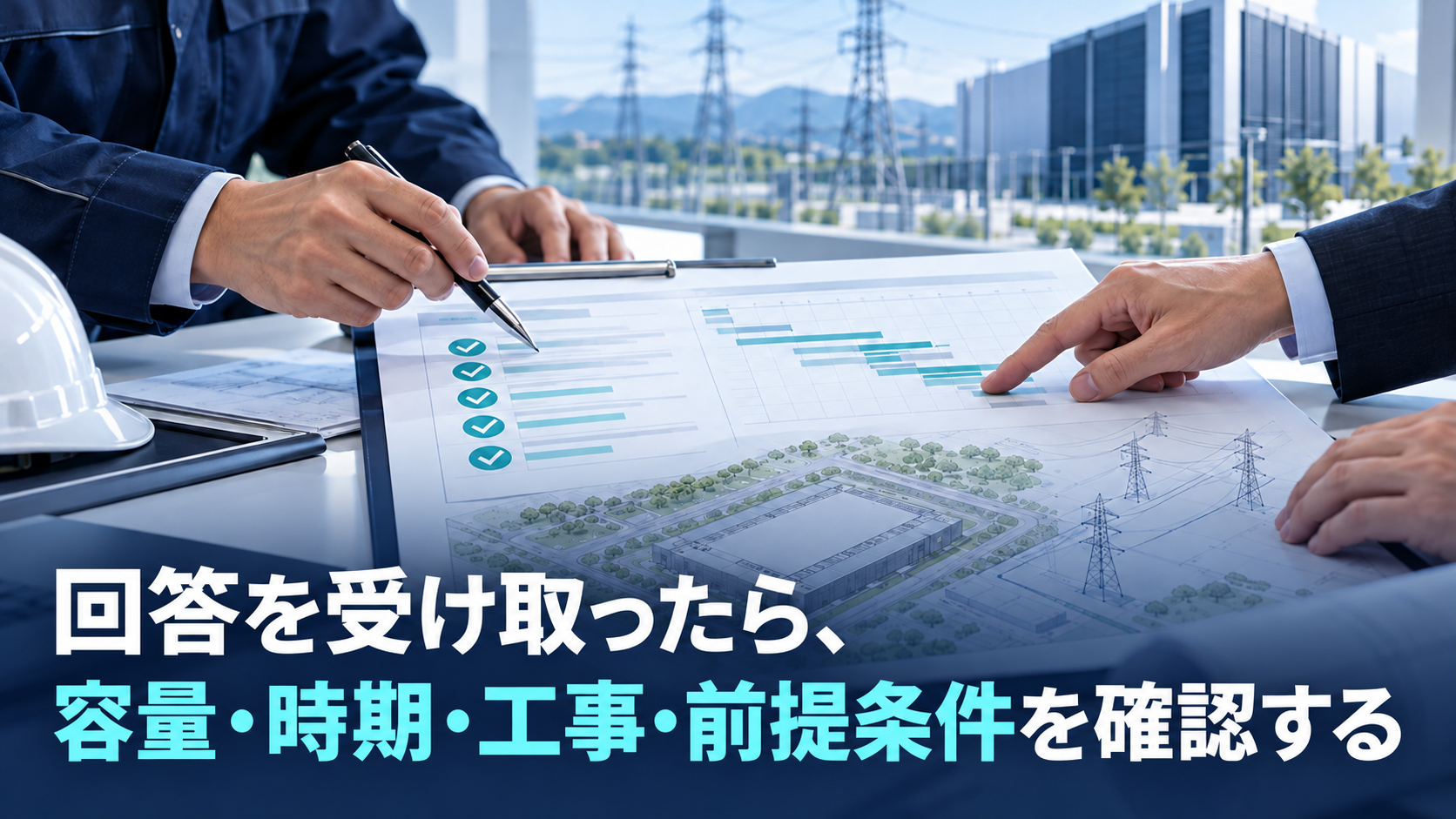 回答を受け取ったら、容量・時期・工事・前提条件を確認する