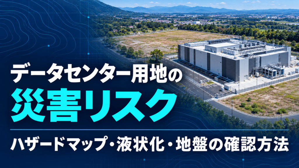 データセンター用地の災害リスク｜ハザードマップ・液状化・地盤の確認方法
