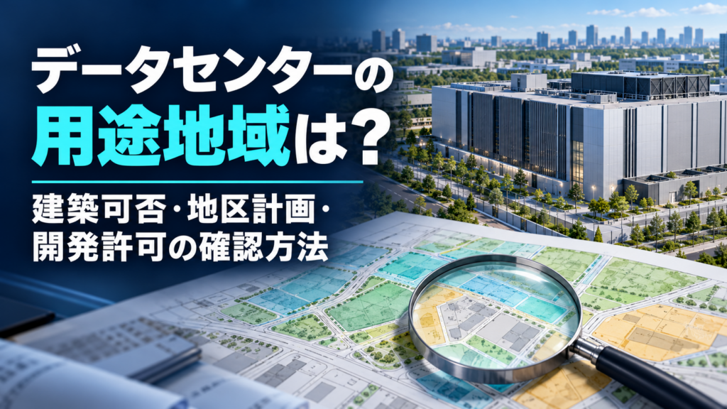 データセンターの用途地域は？建築可否・地区計画・開発許可の確認方法