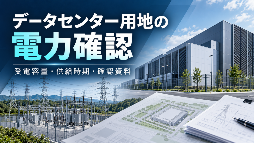 データセンター用地の電力確認｜受電容量・供給時期・確認資料